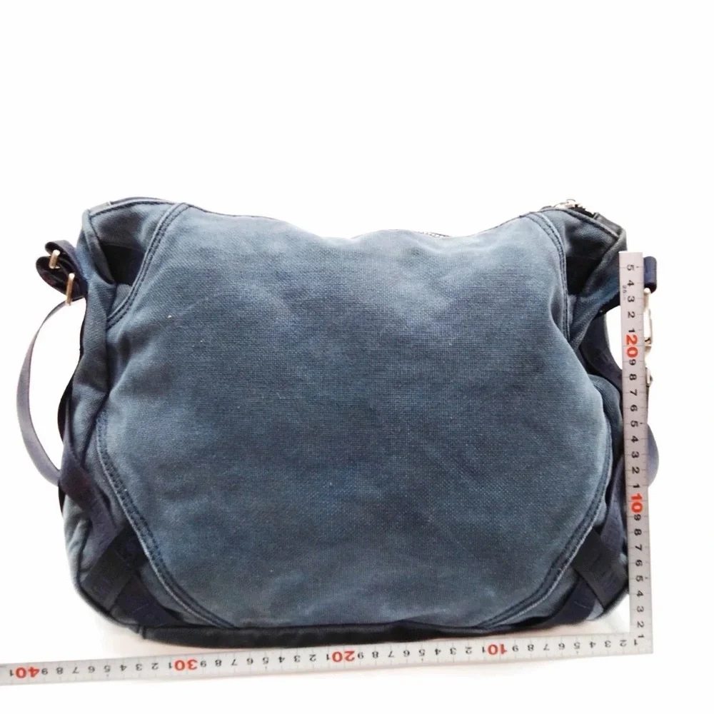 CHANEL Navy Canvas Shoulder Bag
